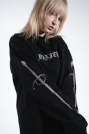 Sword print long-sleeve T-shirt