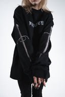 Sword print long-sleeve T-shirt