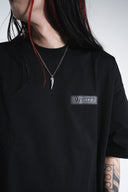 Leather logo patched T-shirt