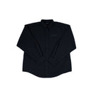 Leather logo patched shirt
