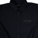 Leather logo patched shirt